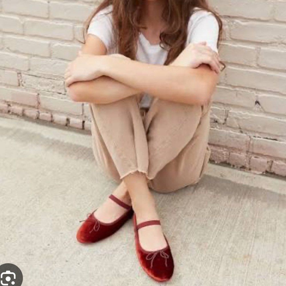 Loeffler Randall Leonie velvet ballet flats “rust” - size 8